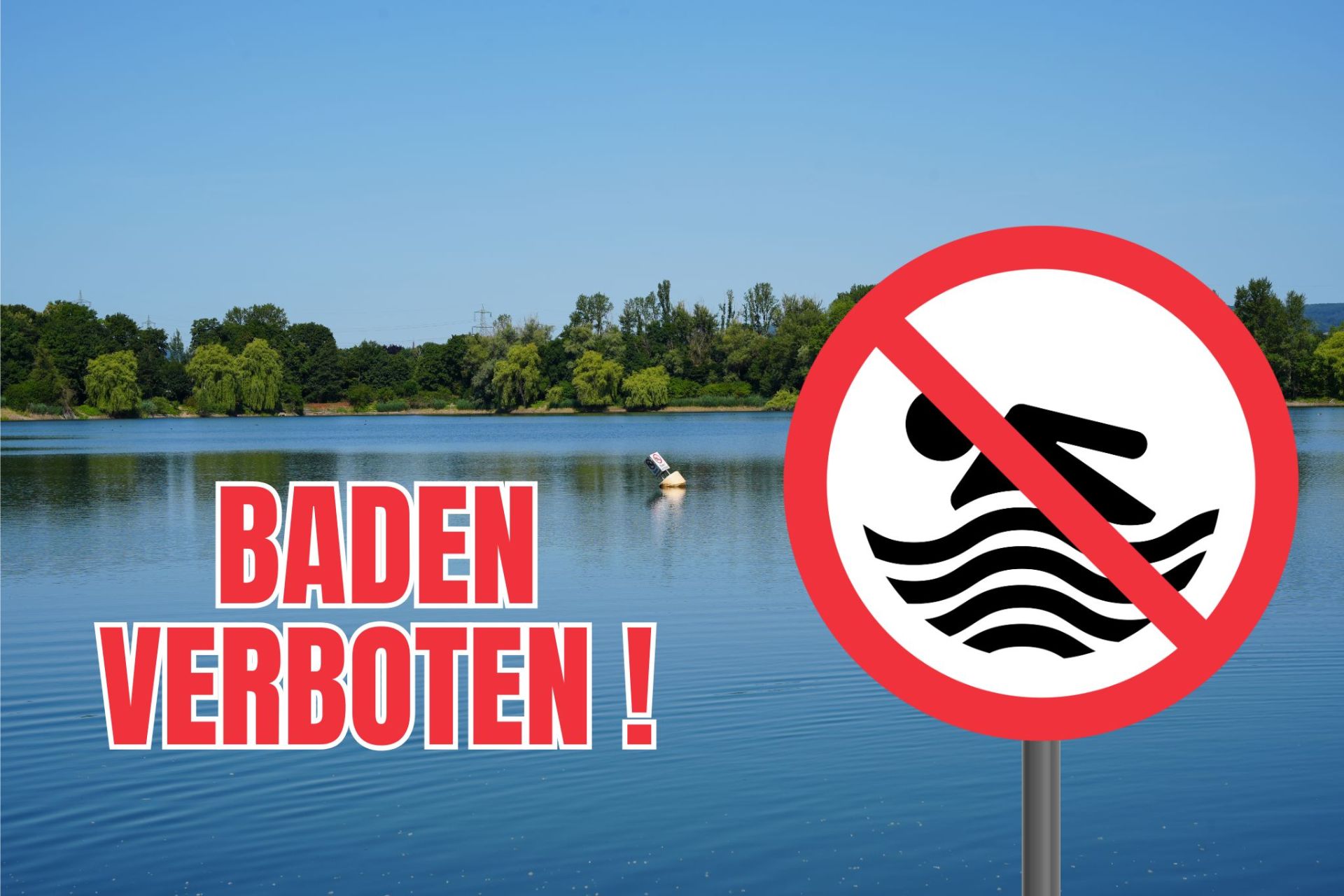 Für die Seen des Engerser Feldes gilt ein absolutes Badeverbot. Darauf weist die Kreisverwaltung Neuwied ausdrücklich hin. Foto / Fotomontage: Julia Hinz / Kreisverwaltung Neuwied Für die Seen des Engerser Feldes gilt ein absolutes Badeverbot. Darauf weist die Kreisverwaltung Neuwied ausdrücklich hin. Foto / Fotomontage: Julia Hinz / Kreisverwaltung Neuwied