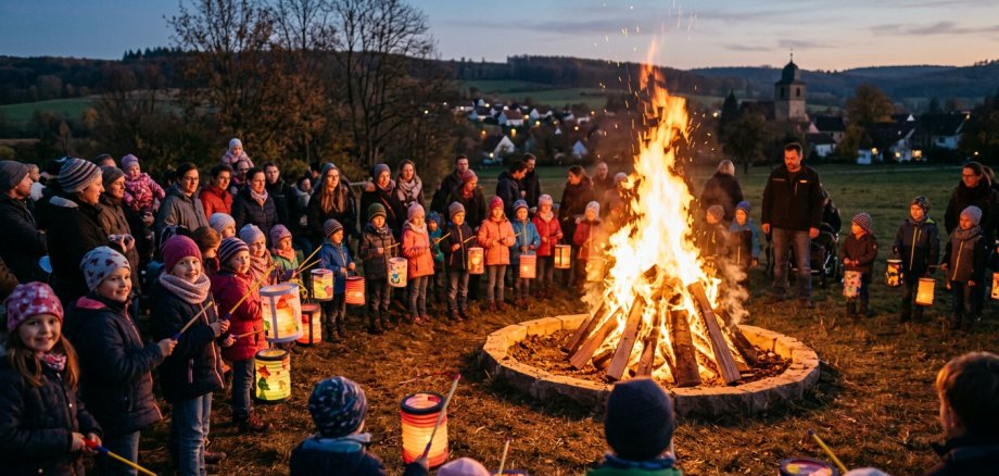 Zum traditionsreichen St. Martins-Brauchtum zählt das Abrennen von Martinsfeuern.