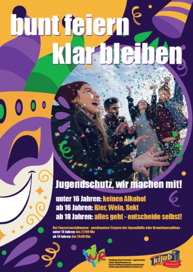 Karneval Plakat für den Jugendschutz 