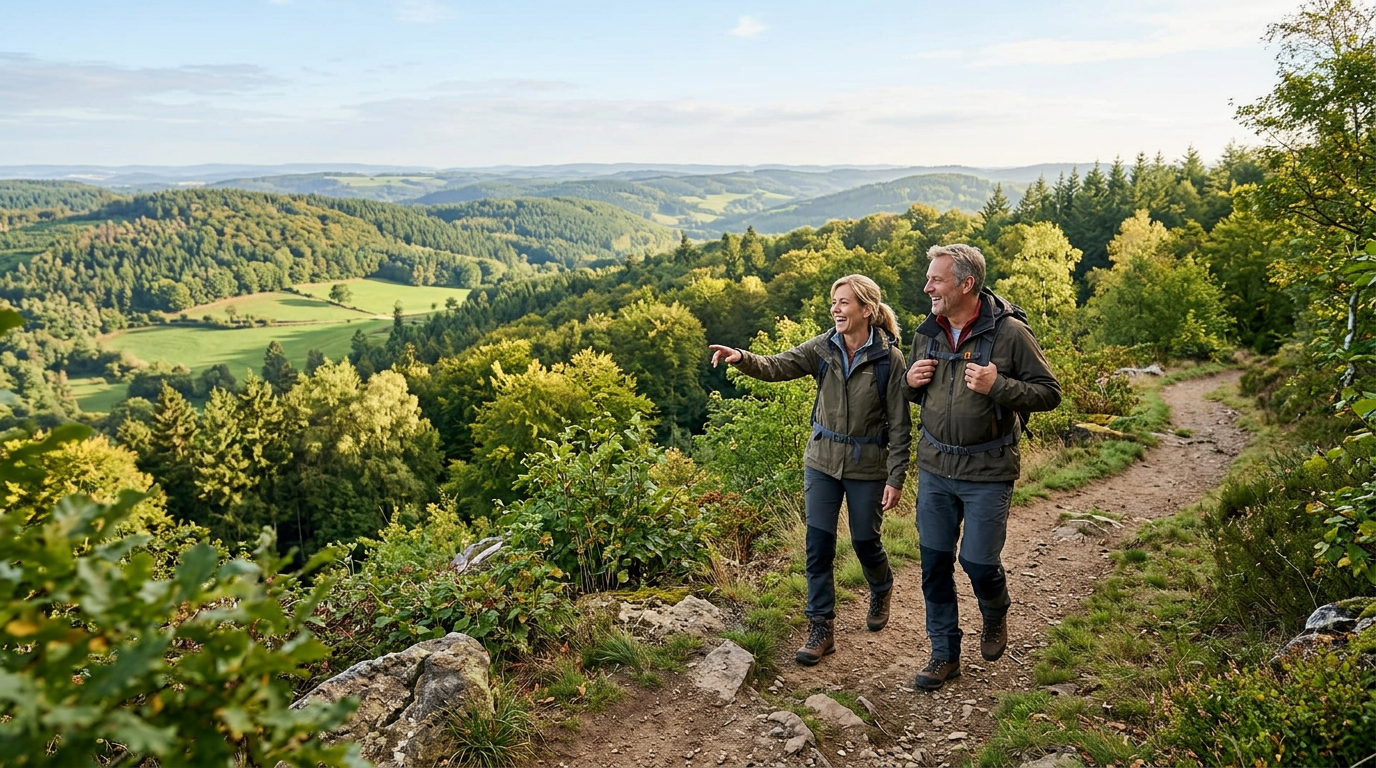 Zwei Wanderer im Westerwald