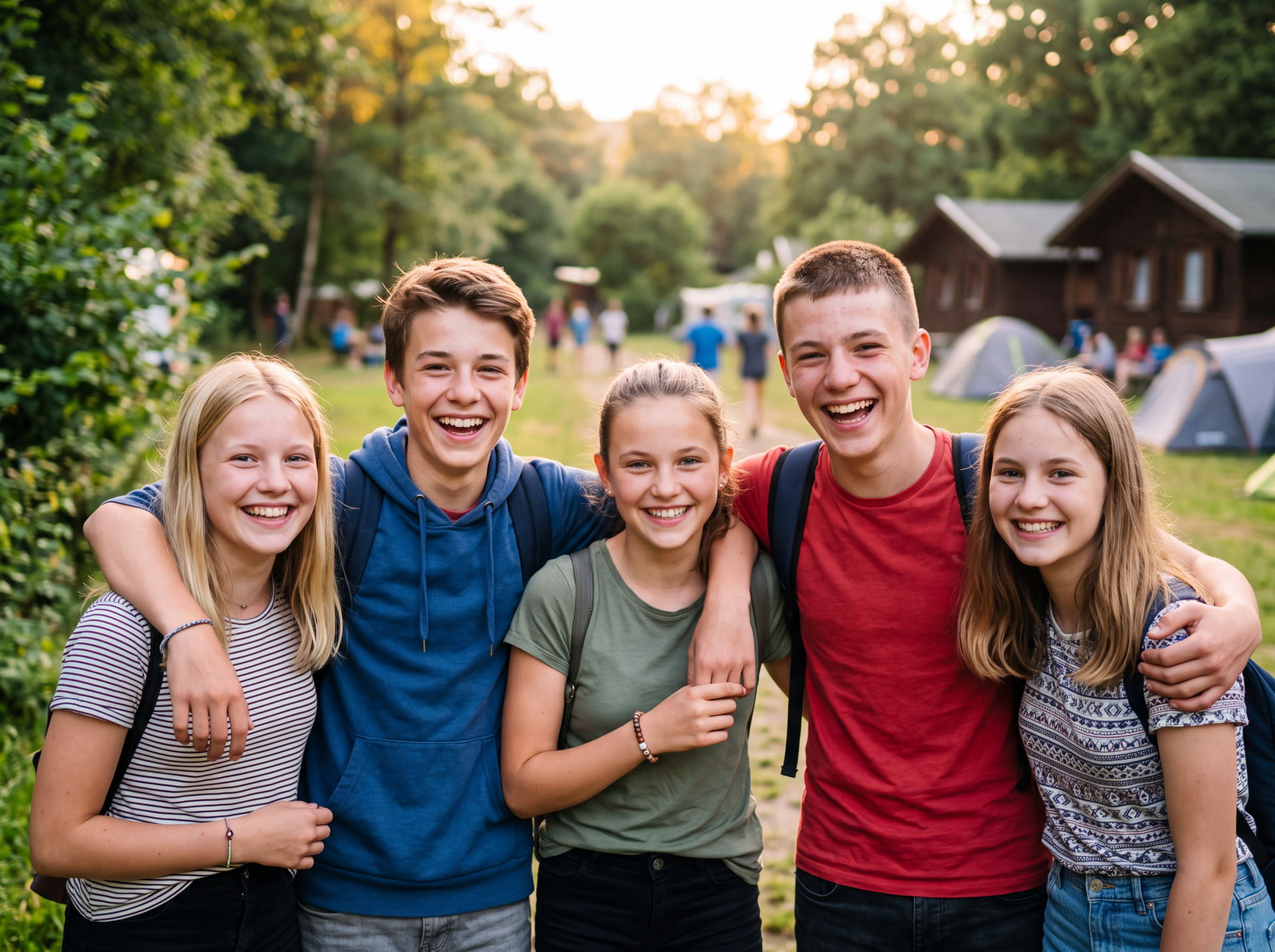 Jugendliche die an einer Ferienfreizeit teilnehemen