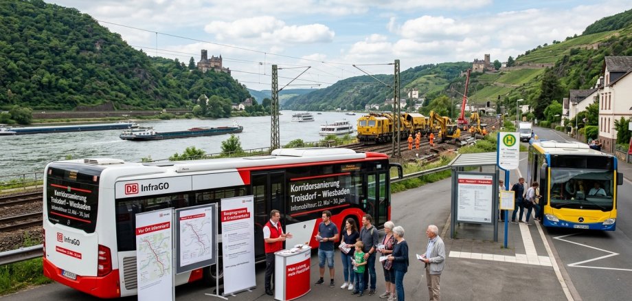 Korridorsanierung Troisdorf – Wiesbaden: DB InfraGO informiert Interessierte im Mai und Juni vor Ort