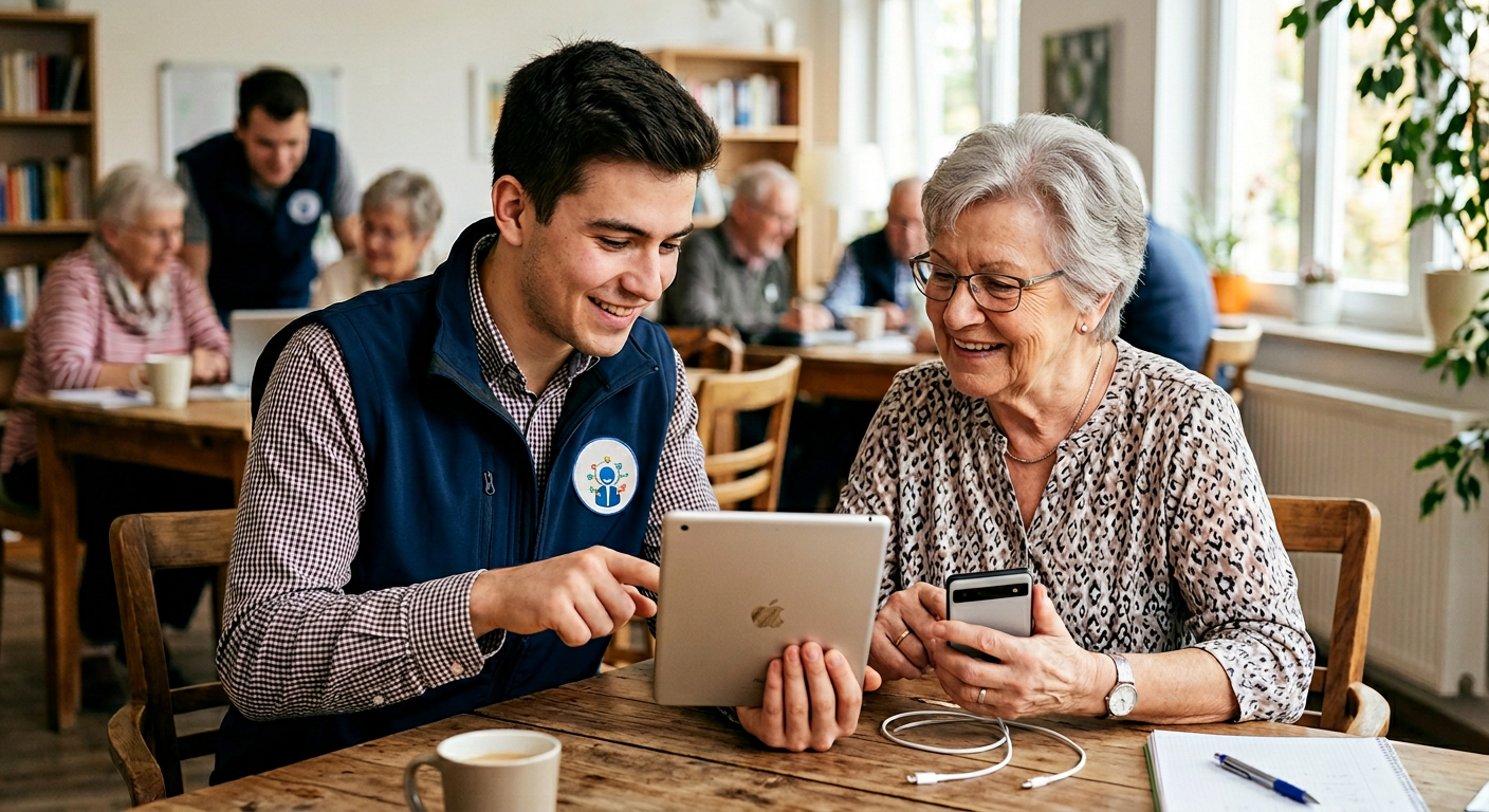 im Landkreis Neuwied werden Digitalbotschafter gesucht: Gefragt ist Unterstützung für Seniorinnen und Senioren beim Umgang mit Internet, Smartphone & Co..