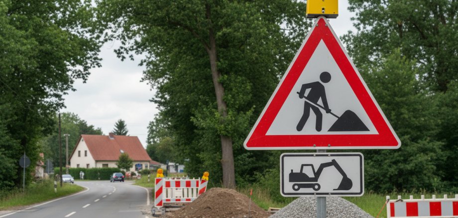 Baustellenschild