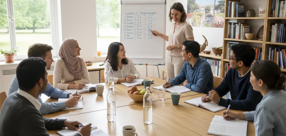 Unterrichtssituation. Deutschkurs für Menschen mit Migrationshintergrund.
