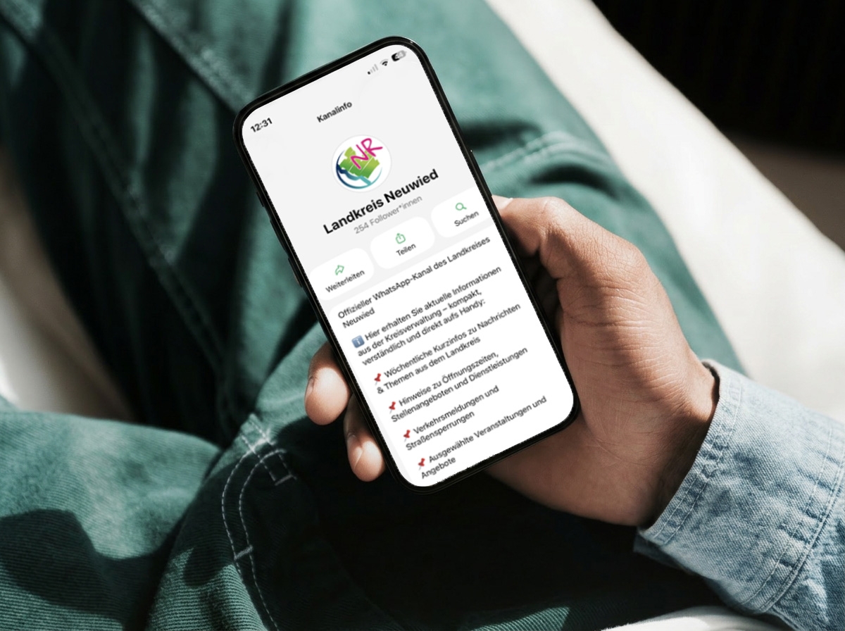 Whatsapp Kanal der Kreisverwaltung Neuwied