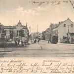 1903: Blick auf Heddesdorf (Heddesdorfer Str.), links das Raiffeisendenkmal und dahinter die Raiffeisen Zentralstelle.