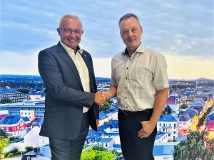 Kriminaldirektor Thorsten Runkel zum Arbeitsgespräch bei Landrat Achim Hallerbach in der Kreisverwaltung Neuwied. 