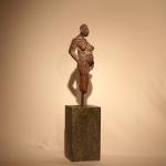 *** Verkauft *** Dibowski Siv / Bruchhausen / Mein Weg / Ton zweimal gebrannt, Eisenoxyd, Acrylfarbe / H: 46 cm B: 10 cm, T: 10 cm / 250,- €