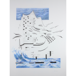 Schwinges Babara / Unkel / Sie tanzen in den Wellen, sie tanzen im Wind / Farbstifte, Tusche auf Papier / 60 x 80 cm / 1.200,- €