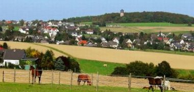 Eine Pferdekoppel im Westerwald