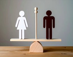 Waage zwischen Mann und Frau